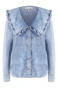 Голубая джинсовая рубашка