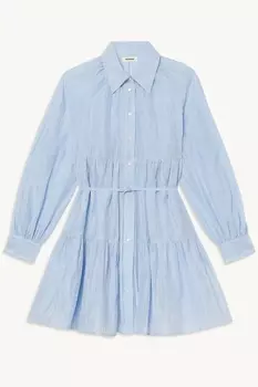 Голубое платье-рубашка
