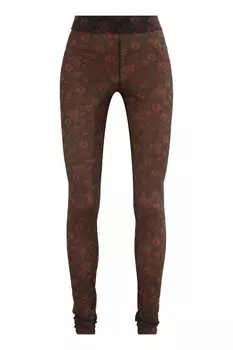 Коричневые легинсы с цветочным принтом