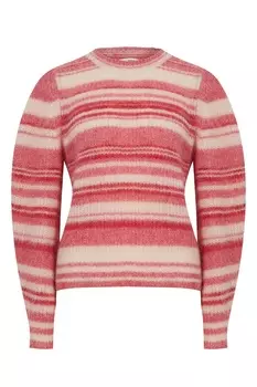 Красный полосатый свитер из мохера и шерсти Eleonore