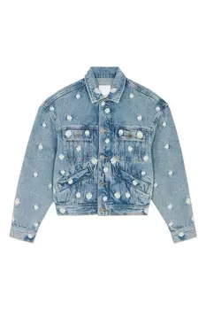 Куртка из денима с цветочным принтом