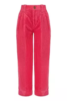 Розовые вельветовые брюки