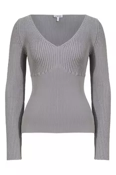 Серый трикотажный топ