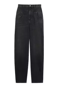 Темно-серые джинсы с высокой посадкой