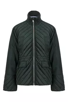 Темно-зеленая стеганая куртка