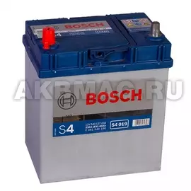 BOSCH S4 019 (40L) 330А Прямая полярность 40 Ач (187x127x227)