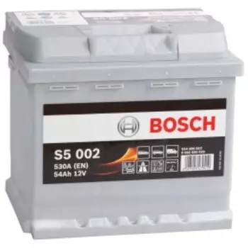 BOSCH S5 002 (54R) 530А Обратная полярность 54 Ач (207x175x190)