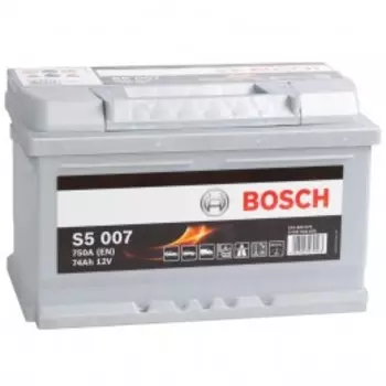 BOSCH S5 007 (74R) 750А Обратная полярность 74 Ач (278x175x175)