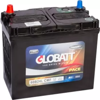 Globatt 70B24L (60R) с переходниками 550А обратная полярность 60 Ач (236x128x223)