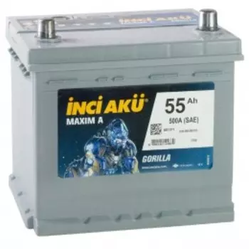 INCI AKU Maxim A 55R 500А Обратная полярность 55 Ач (205x170x205)