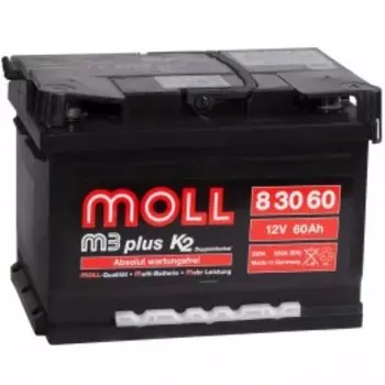 MOLL M3plus 60R (низкий) 550А Обратная полярность 60 Ач (242x175x175)