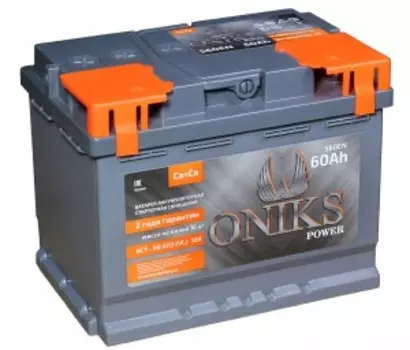 ONIKS 60L 580А Прямая полярность 60 Ач (242x175x190)