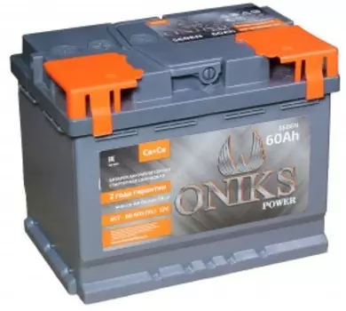 ONIKS 60R 580А Обратная полярность 60 Ач (242x175x190)