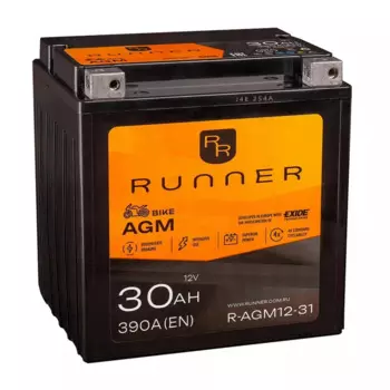 RUNNER R-AGM12-31390А Обратная полярность 30 Ач (166x125x175)