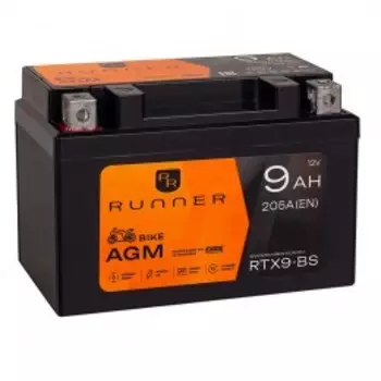 RUNNER RTX9-BS205А Прямая полярность 9 Ач (150x87x105)