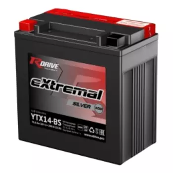 RDRIVE SILVER YTX14-BS 200А Прямая полярность 13 Ач (150x87x147)