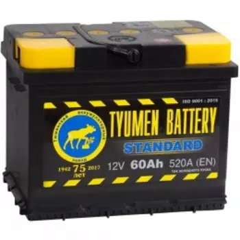 Тюмень Standard 60R550А Обратная полярность 60 Ач (242x175x190)