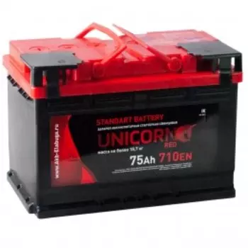 UNICORN RED 75L 710А Прямая полярность 75 Ач (278x175x190)