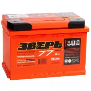 ЗВЕРЬ 77L 800А Прямая полярность 77 Ач (278x175x190)