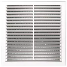 решетка вентиляционная пвх 150*150мм (без фланца) белая, с моск.сеткой, накл. жалюзи, 1515рц, эра