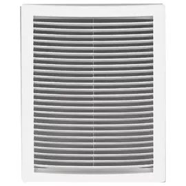 решетка вентиляционная пвх 200*200мм (без фланца) белая, с моск.сеткой, накл. жалюзи, 2020рц, эра