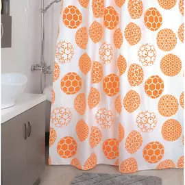 850P180M11, Штора для ванной комнаты, 180*200 см, Orange dots, MI