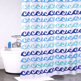 910P180M11, Штора для ванной комнаты, 180*200 см, Blue Curls, MI
