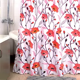 960P180M11, Штора для ванной комнаты, 180*200 см, Red Asters, MI