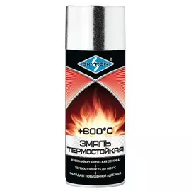 аэрозольная эмаль skyron термостойкая серебристая 520мл