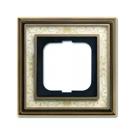 ABB BJE Династия Античная латунь/Белая роспись Рамка 1-ая