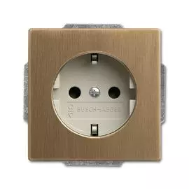 ABB BJE Династия Античная латунь/Белая роспись Розетка 16А 250В с/з, винтовые клеммы