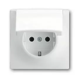 ABB BJE Impuls Бел Розетка с/з с крышкой