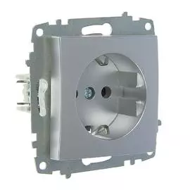 ABB Cosmo Алюминий Розетка с/з