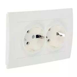 ABB Cosmo Бел Розетка с/з двойная