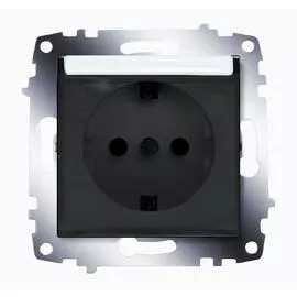 ABB Cosmo Бел Розетка с/з с защитной крышкой