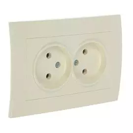 ABB Cosmo Крем Розетка б/з двойная