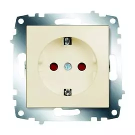 ABB Cosmo Крем Розетка с/з с защитными шторками