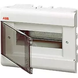 ABB Europa Бокс встраиваемый белый 8мод. с дымчатой дв. IP40