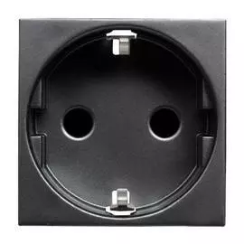 ABB NIE Zenit Антрацит Розетка с/з с защитными шторками, безвинт. зажим, 2 мод