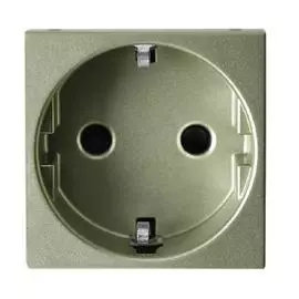 ABB NIE Zenit Шампань Розетка с/з с защитными шторками, безвинт. зажим, 2 мод