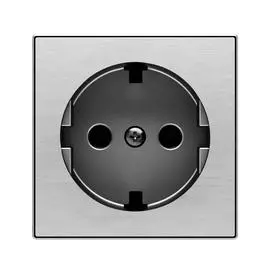 ABB SKY Нержавеющая сталь Накладка для розетки SCHUKO с плоской поверхностью