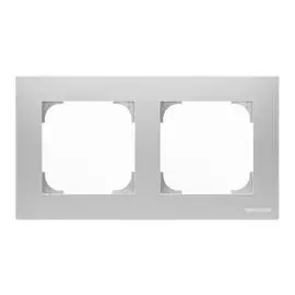 ABB SKY Серебристый алюминий Рамка 2-постовая
