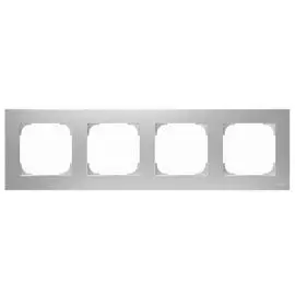 ABB SKY Серебристый алюминий Рамка 4-постовая
