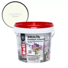 эмаль dali универсальная белая глянцевая ral 9010 база а 0,9кг