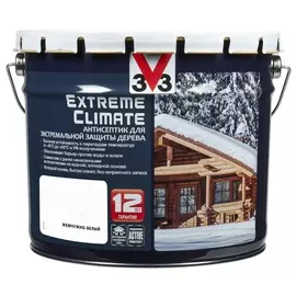 антисептик акриловый extreme climate v33 жемчужно-белый 9л