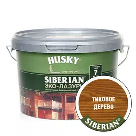 антисептик husky siberian полуматовая тиковое дерево (2,5л)