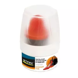 бальзам д/обуви 60мл штрих бережный уход бесцветный банка с губкой 91906611