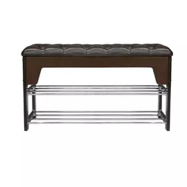 банкетка ми "грейс" орех, к/з орегон, каретная стяжка