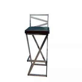 барный стул "лофт"хром-черный