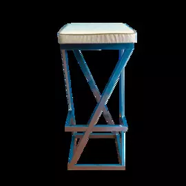 барный табурет "лофт" хром-бежевый